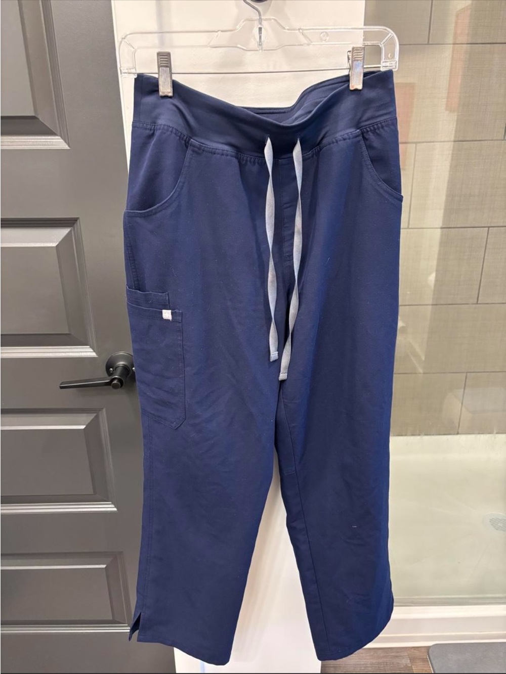 Figs High Waisted Kade Navy Drawstring Jogger Pants